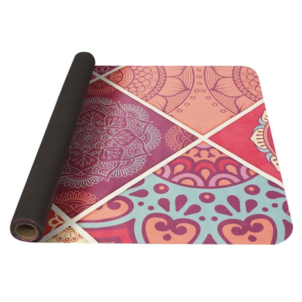 Yoga Mat přírodní guma - vzor A růžová