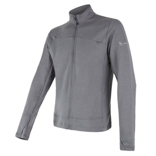 MERINO UPPER pánská mikina celozip šedá