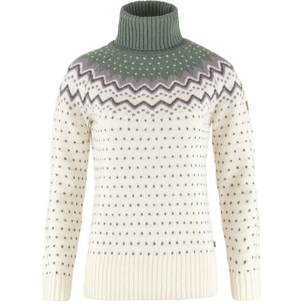 Övik Knit Roller Neck W Chalk White-Patina Green