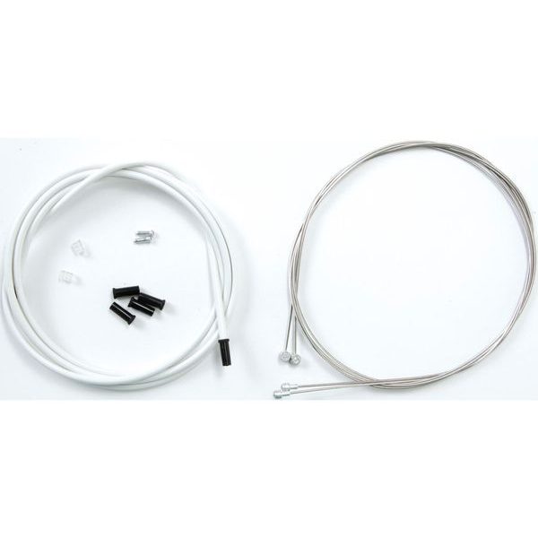 Brake Cable Set Stop+ Steel Fr+Rear Compl white