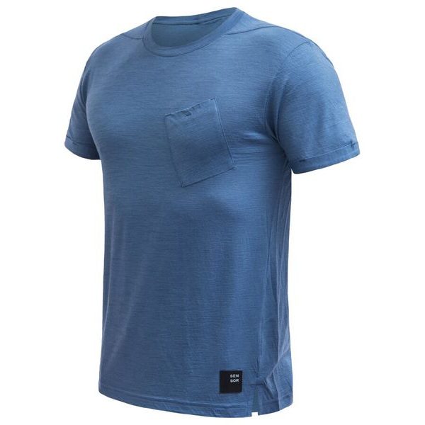 MERINO AIR traveller pánské triko kr.rukáv riviera blue