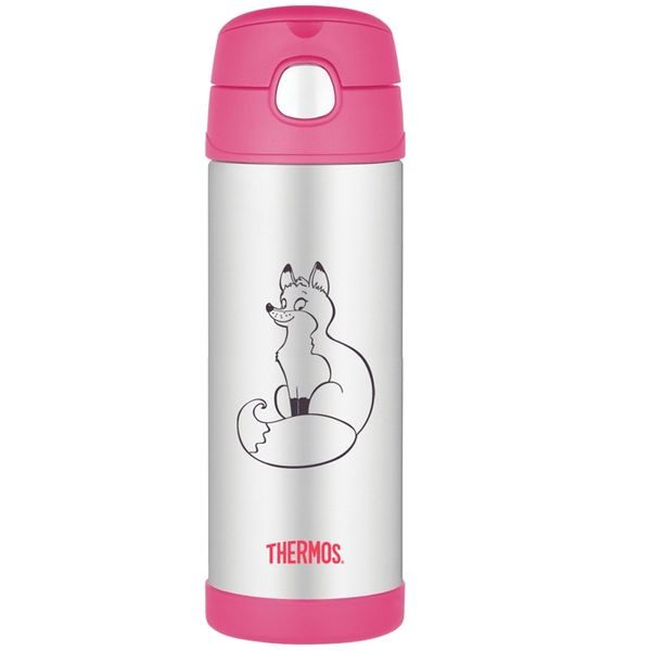 Dětská termoska s brčkem 470 ml liška
