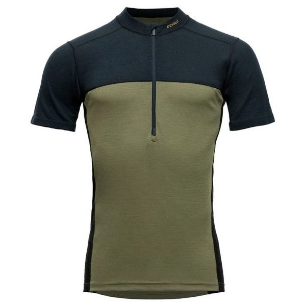 Lauparen Merino 190 Zip Tee Man, Ink/Lichen/Black