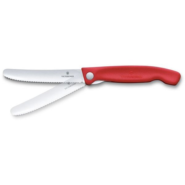 Swiss Classic, picnic knife, 11cm, wavy, red, box