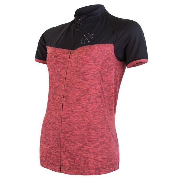 CYKLO MOTION dámský dres kr.rukáv celozip, růžová/černá