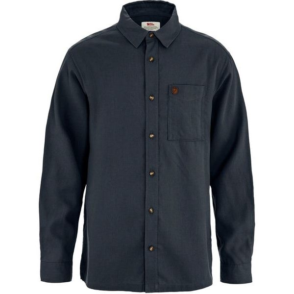 Övik Relaxed Hemp Shirt LS M Dark Navy