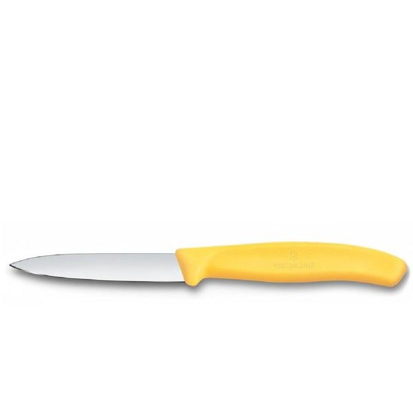 Swiss Classic, paring knife, 8cm, straight, pointed tip, yellow