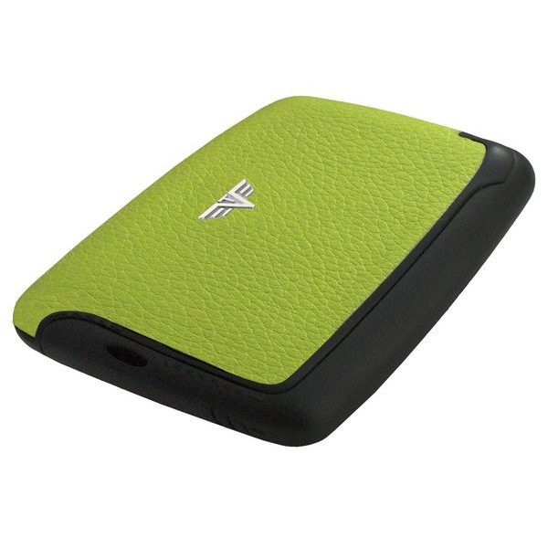 Card Case PEARL - leather Lime Green