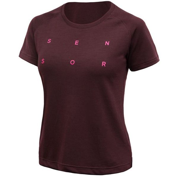 MERINO BLEND TYPO dámské triko kr.rukáv port red