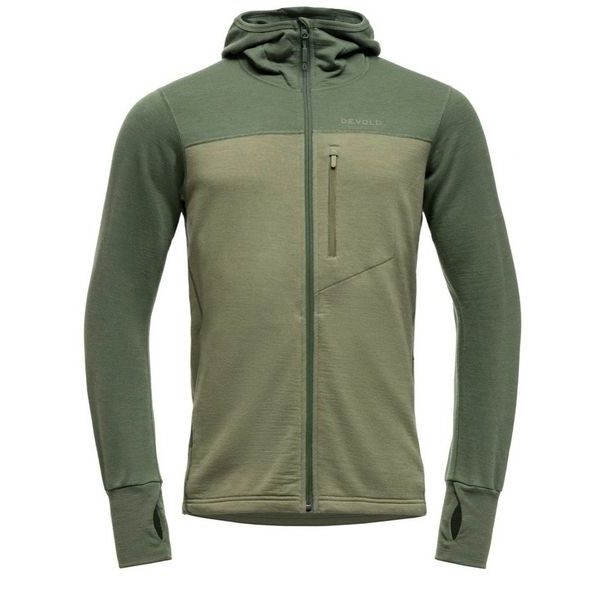 Explorer Merino Hooded Jkt Man Forest/Lichen