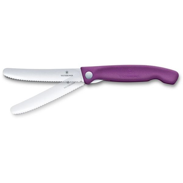 Swiss Classic, picnic knife, 11cm, wavy, purple, box