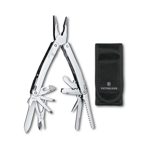 Swiss Tool Spirit MX, silver, nylon pouch