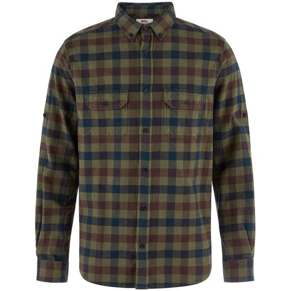 Skog Relaxed Shirt M Laurel Green-Dark Navy