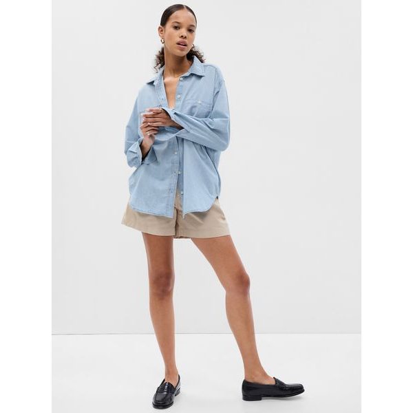 797179-00 Džínová košile oversize Modrá