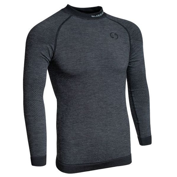 Mens long sleeve merino wool anthracite