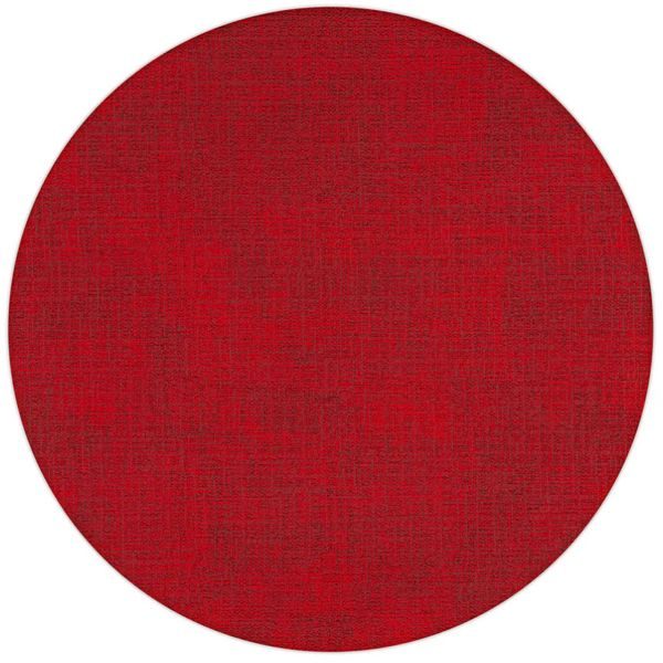 Round red table setting