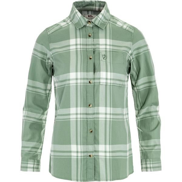 Övik Lite Flannel Shirt W Misty Green-Eggshell