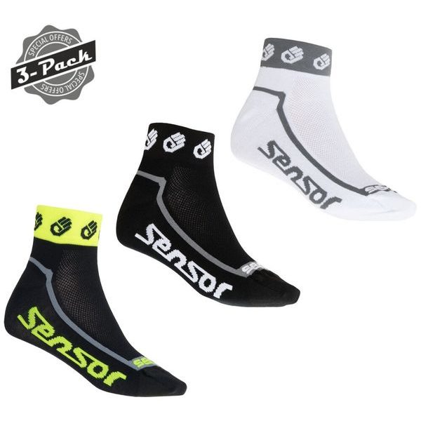 3-PACK RACE LITE SMALL HANDS černá/bílá/ref.žlutá