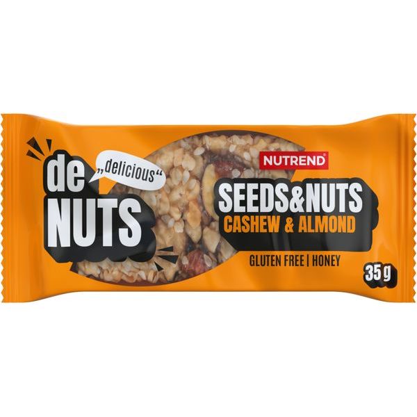 Denuts Seeds and Nuts, tyčinka, 35 g kešu a mandle