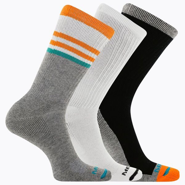 CUSHIONED COTTON STRIPE CREW (3 packs) orange