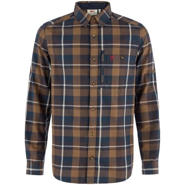 Fjällglim Regular Shirt M Wood Brown-Black Oak