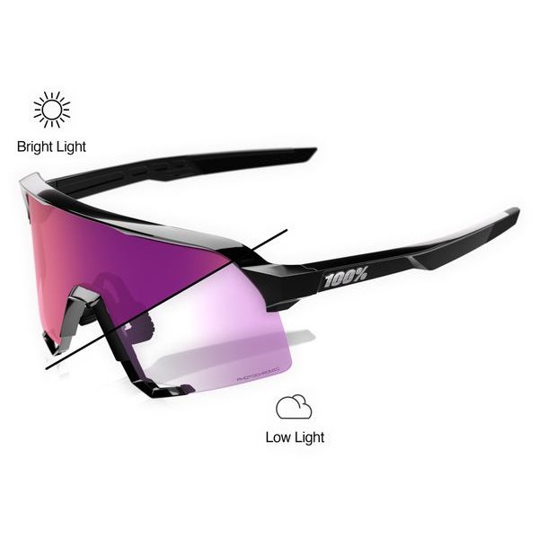 S3 Gloss Black - Purple Flash Mirror  Photochromic  Lens
