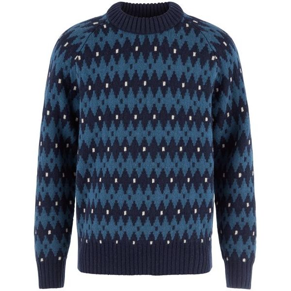 Övik Jacquard Knit M Dark Navy-Indigo Blue
