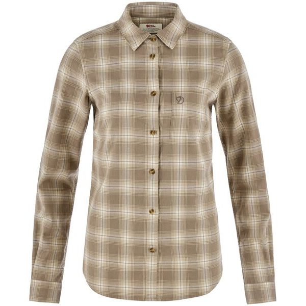 Övik Flannel Shirt W Chalk White-Suede Brown
