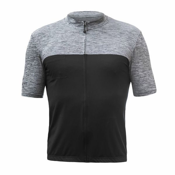 CYKLO MOTION pánský dres kr.rukáv celozip černá/šedá