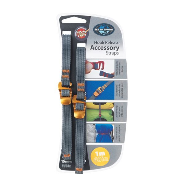Accessory Strap with Hook Buckle 10mm Webbing - 1.0m Yellow