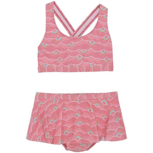 Bikini W. frills & Skirt, AOP-5039-Plumeria