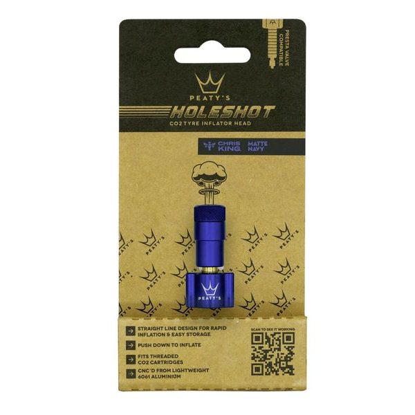 HOLESHOT CO2 TYRE INFLATOR HEAD BLUE