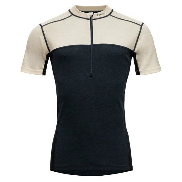 Lauparen Merino 190 Zip Tee Man, Raw White/Ink/Black