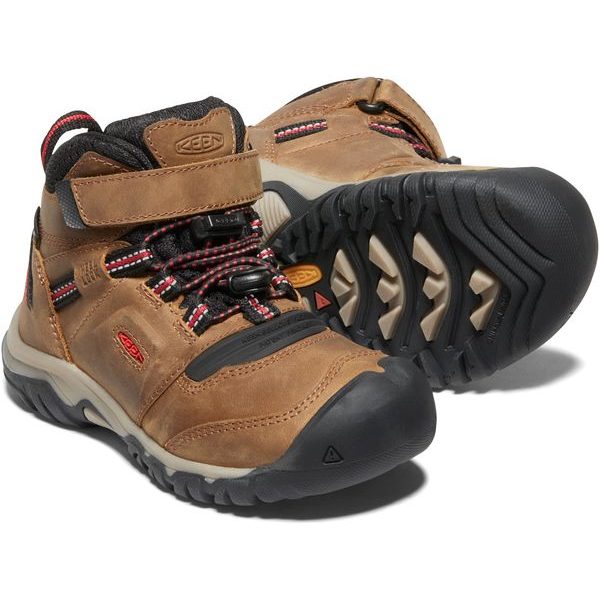 RIDGE FLEX MID WP CHILDREN bison/red carpet