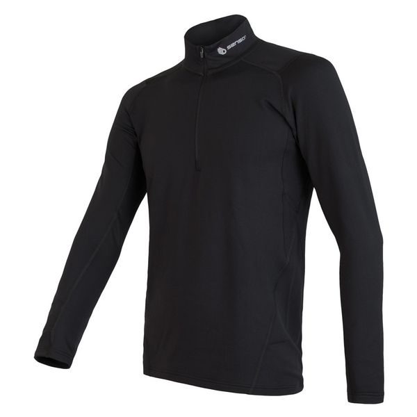 THERMO men's long sleeve zipped shirt black