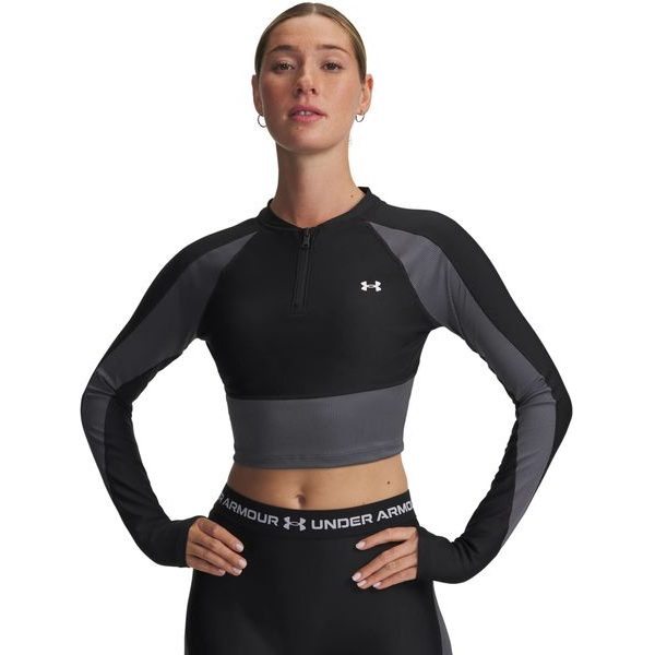 UA HG Rib 1/4 Zip-BLK