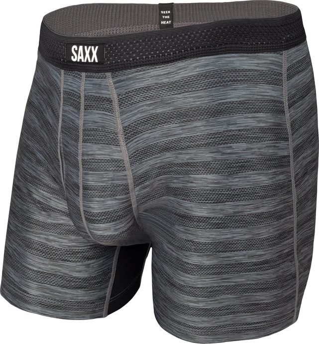 SAXX HOT SHOT BOXER BRIEF FLY, black heather