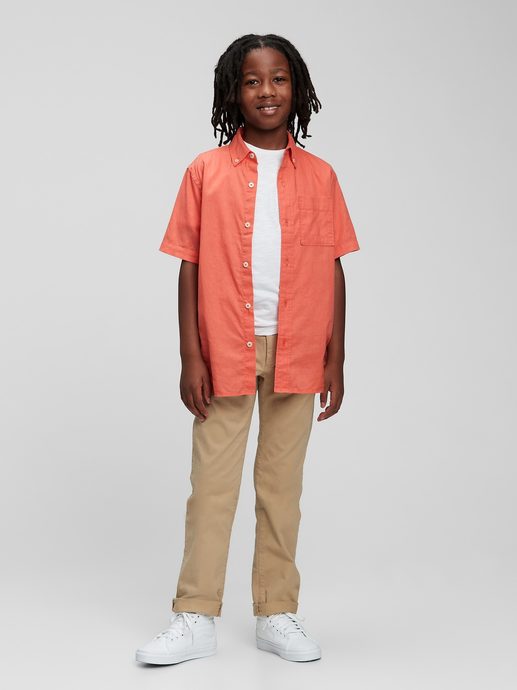 GAP 824550-01 Dětská lněná košile Oranžová