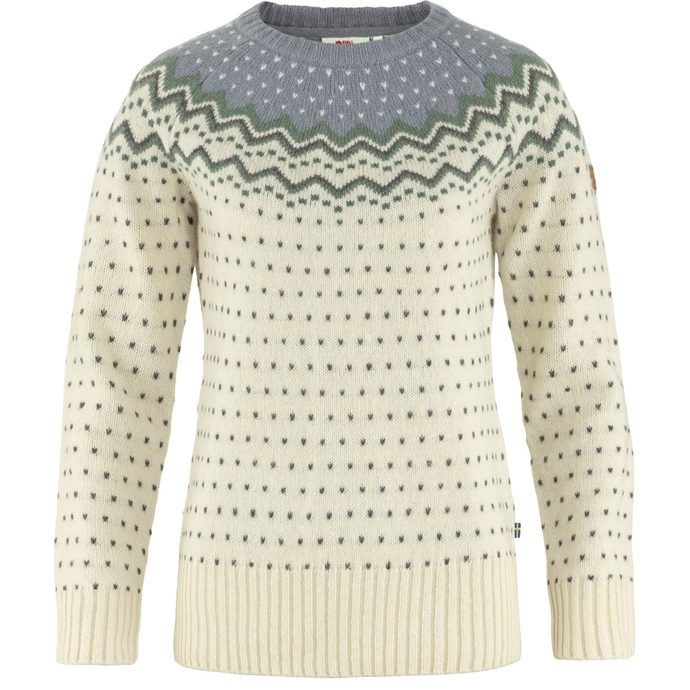 FJÄLLRÄVEN Övik Knit Sweater W Chalk White-Flint Grey