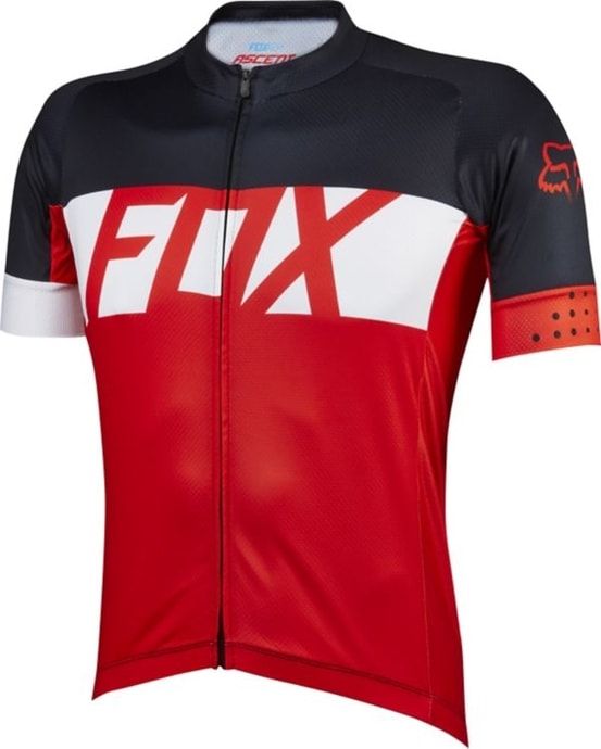 FOX Ascent Ss Jersey Red - cyklistický dres