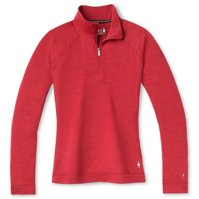 SMARTWOOL W MERINO 250 BASELAYER 1/4 ZIP pomegranate heather