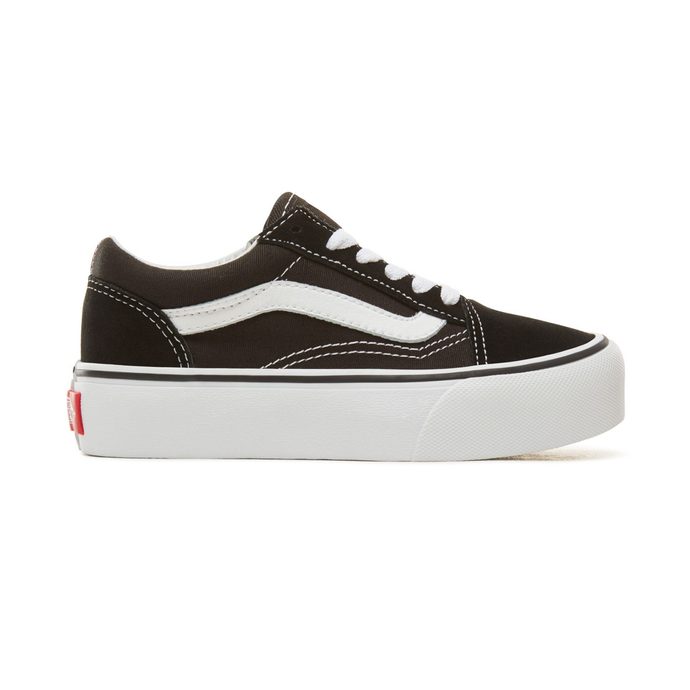 VANS KIDS OLD SKOOL PLATFORM SHOES (4-8 roků), Black-True White