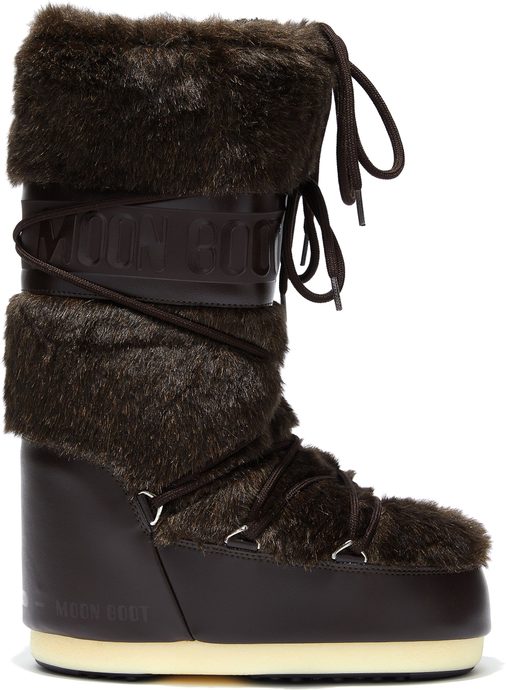 MOON BOOT ICON FAUX FUR brown
