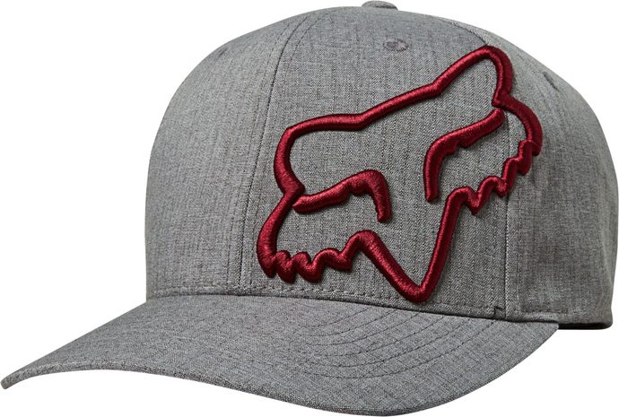 FOX Clouded Flexfit Hat, Grey/Red