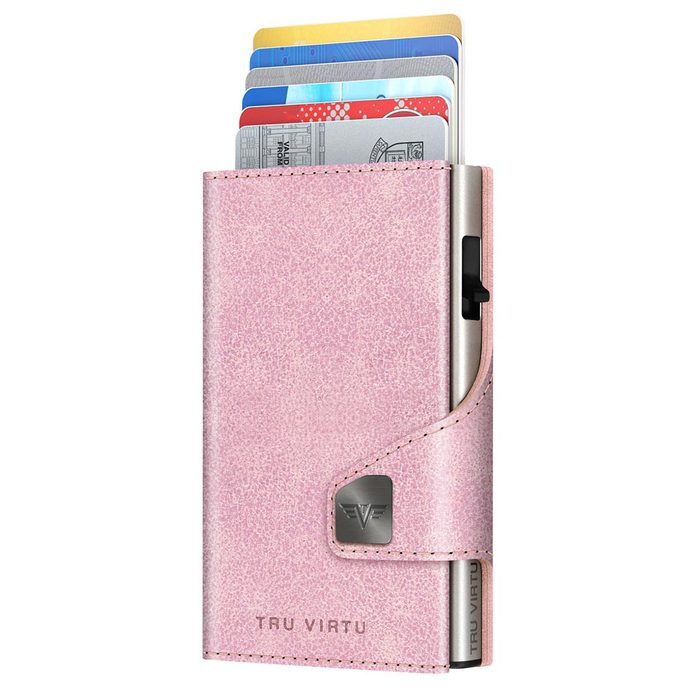 TRU VIRTU Wallet Click & Slide - leather Glitter Rosé