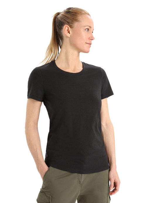 ICEBREAKER W Central Classic SS Tee, BLACK