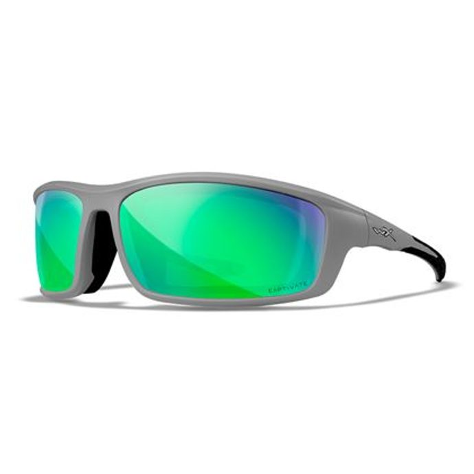 GRID Captivate Polarized - Green Mirror - Amber - Matte Cool Grey -  sluneční brýle - WILEY X - 4 671 Kč