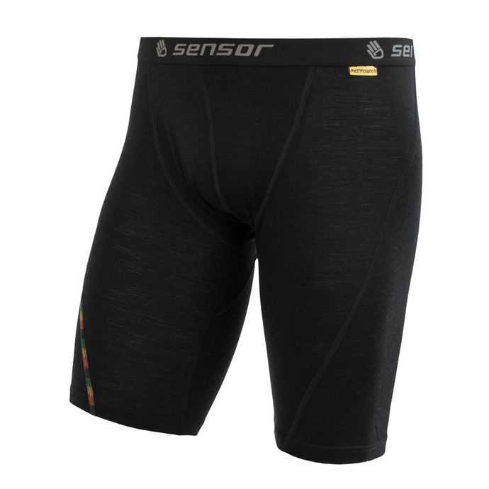 SENSOR MERINO AIR men's long shorts, black