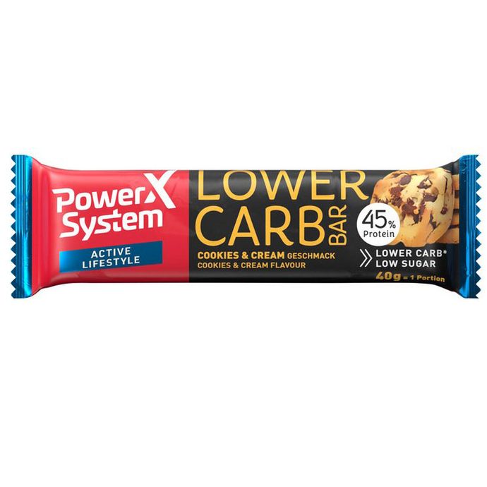 POWER SYSTEM LOWER CARB Cookies&Cream Bar with 45% Protein, 40 g