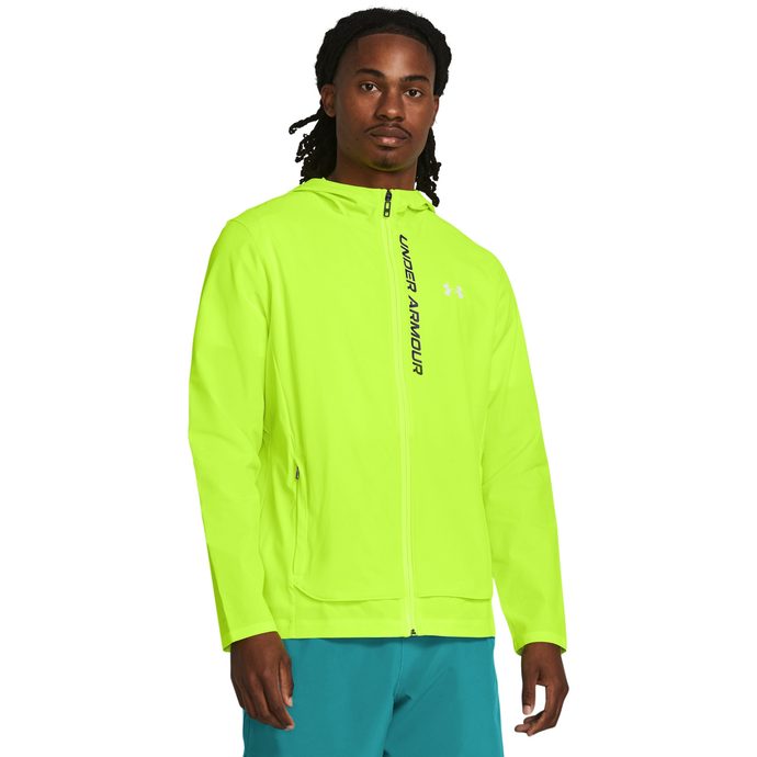 UNDER ARMOUR OUTRUN THE STORM JACKET, High-Vis Yellow / Black / Reflective
